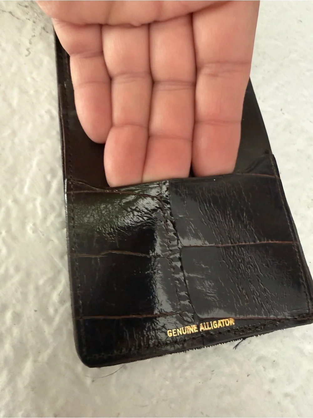 Men's Dark Brown Alligator Leather Bifold Wallet